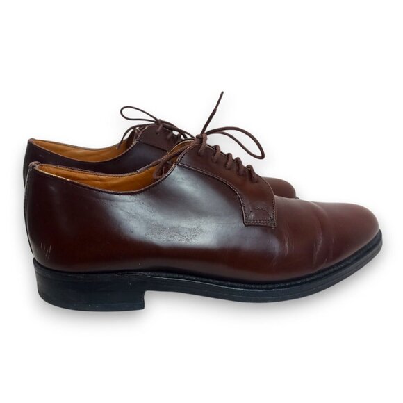 John White Lyon Derby Brown Leather Shoes Mens Size 7 (Made in England) - Picture 3 of 14